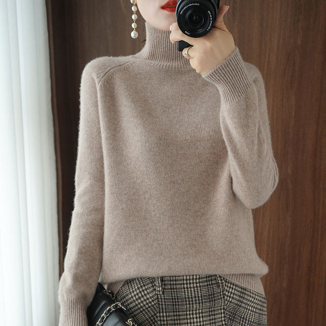 Damen Rollkragenpullover – Warmer Grobstrick für den Winter