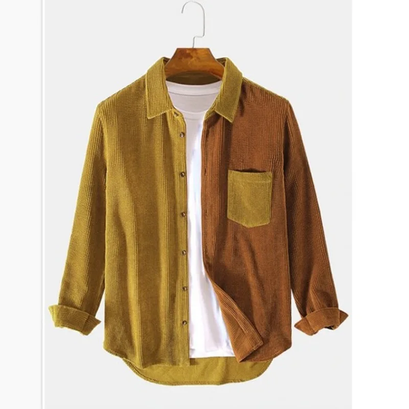 Splice Corduroy Button-Up