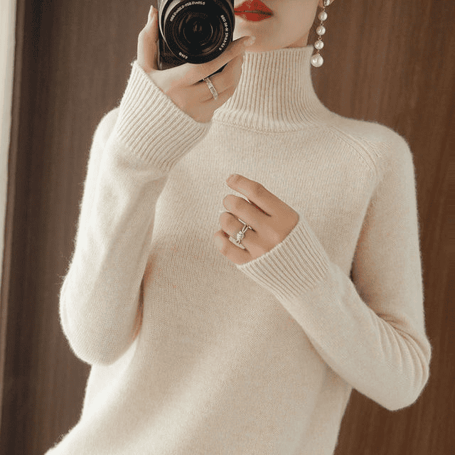 Damen Rollkragenpullover – Warmer Grobstrick für den Winter