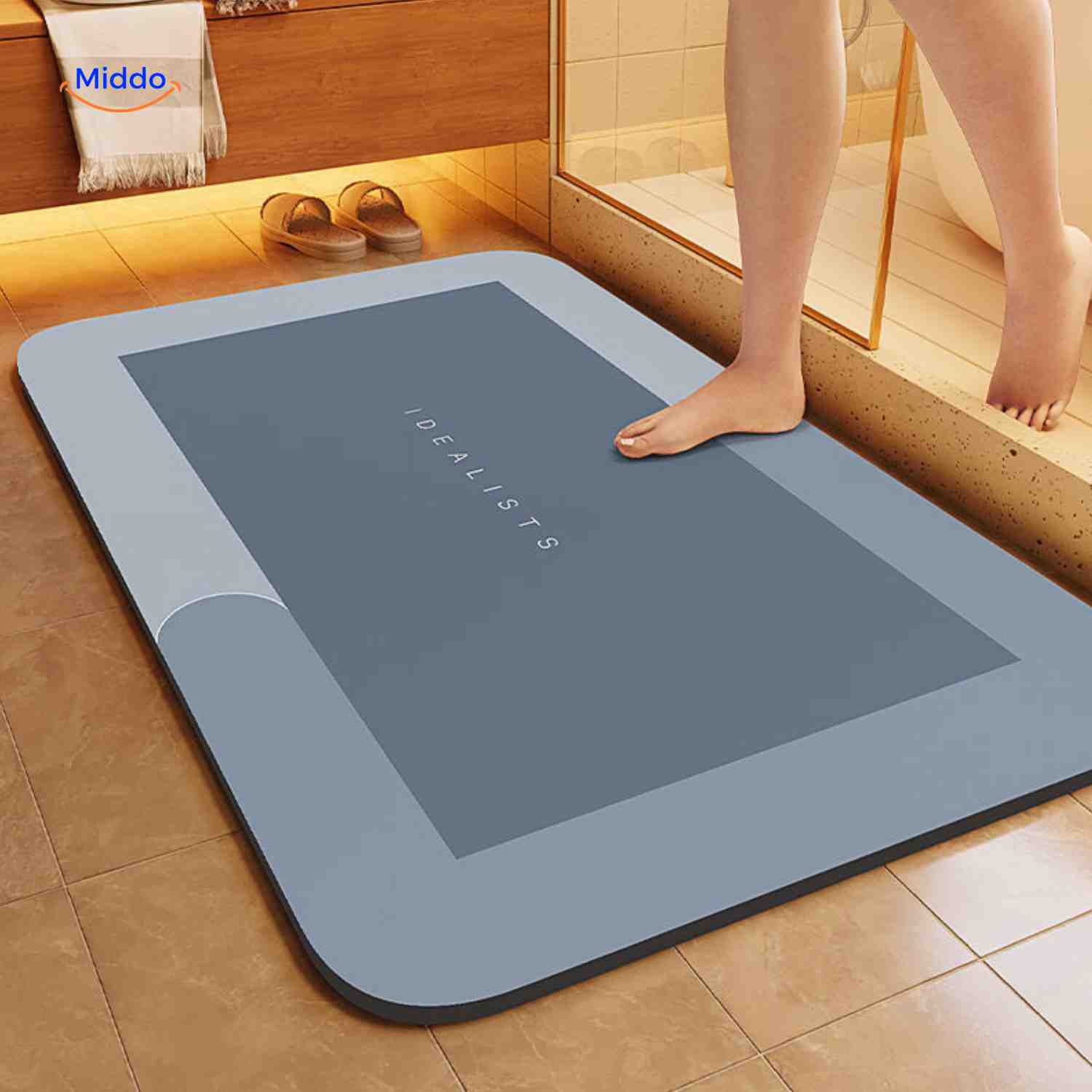 AquaSafe Badmatte | Schnelltrocknend, Rutschfest und Wasserabsorbierend