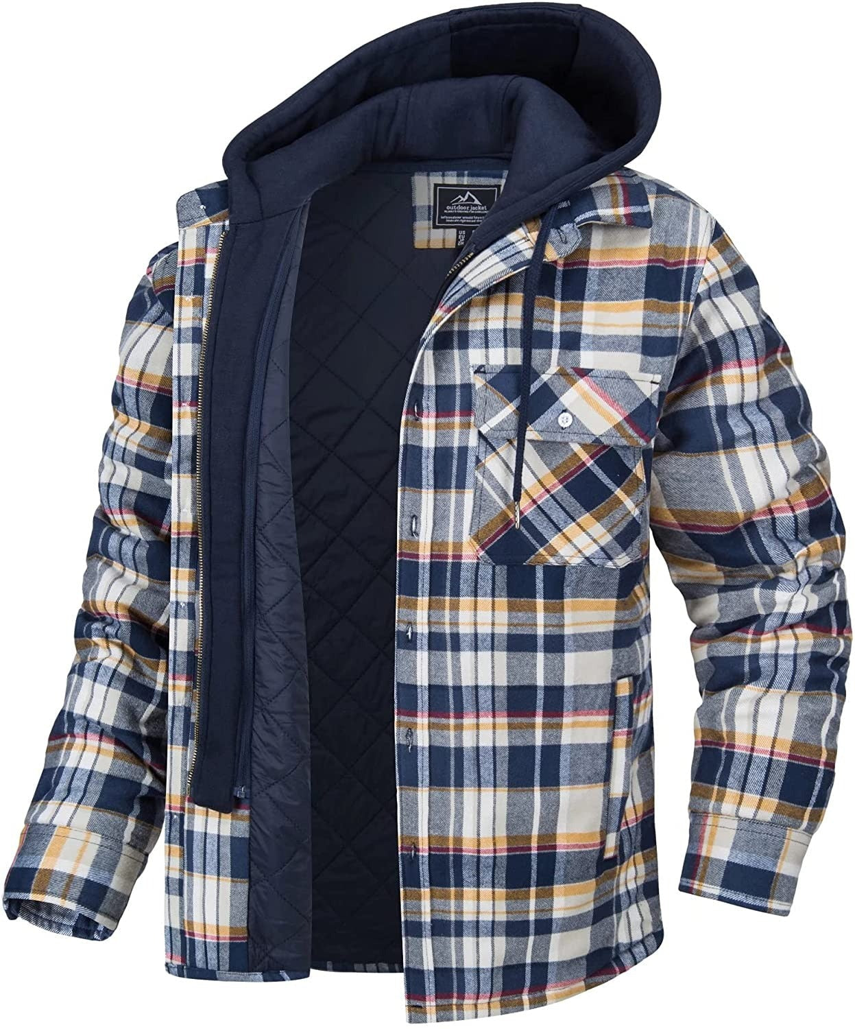 Herren Karierte Kapuzenjacke | Lässig, Warm und Mühelos Stylisch