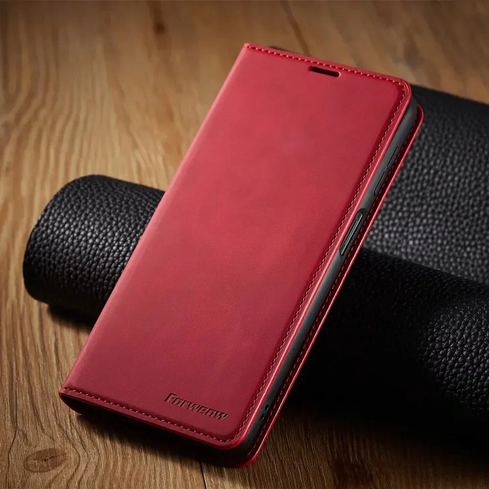 Ripob | Samsung-Hülle: Magnetische Lederhülle für stilvollen Schutz