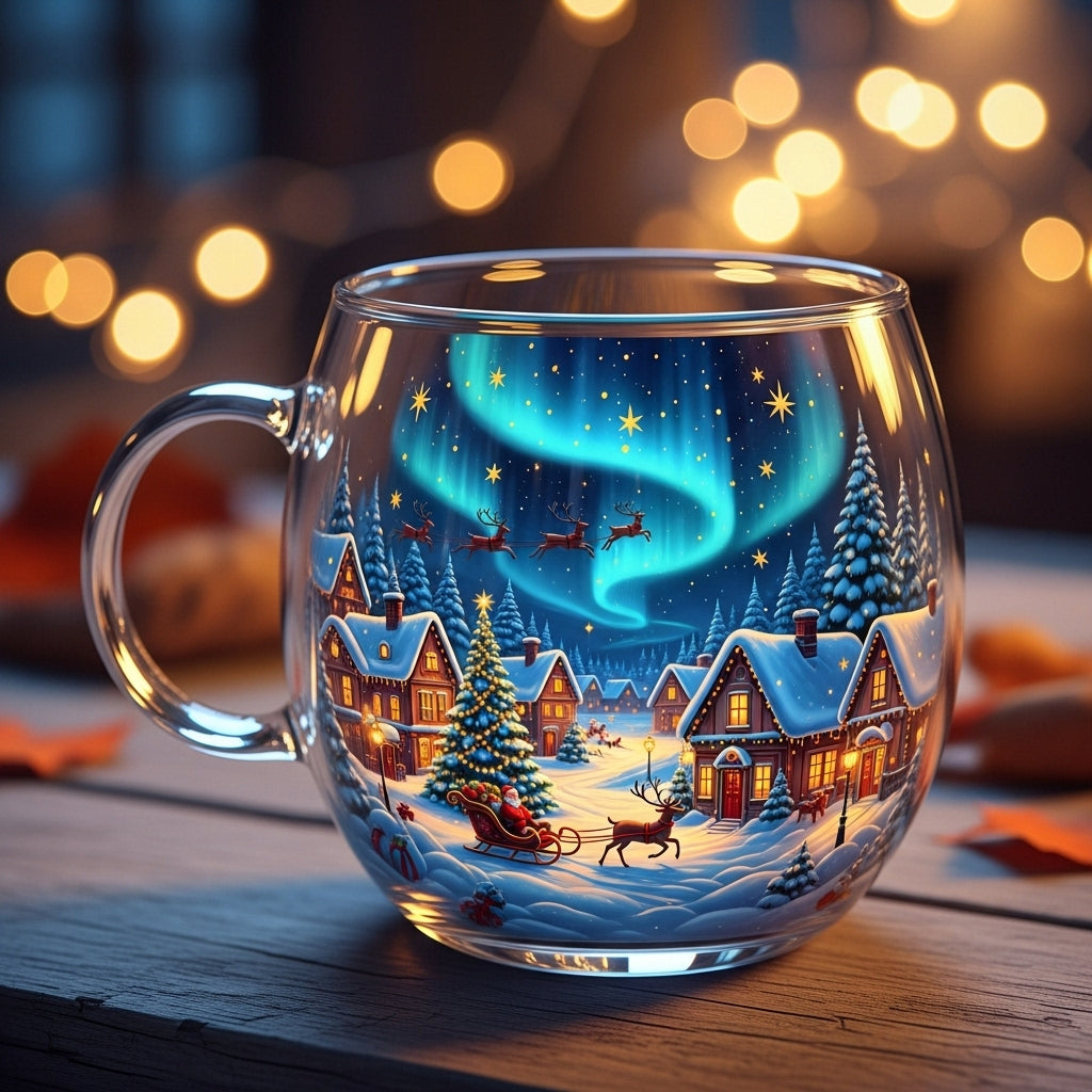 Weihnachtliche Tischdekoration Glasbecher Festliche Wintertasse