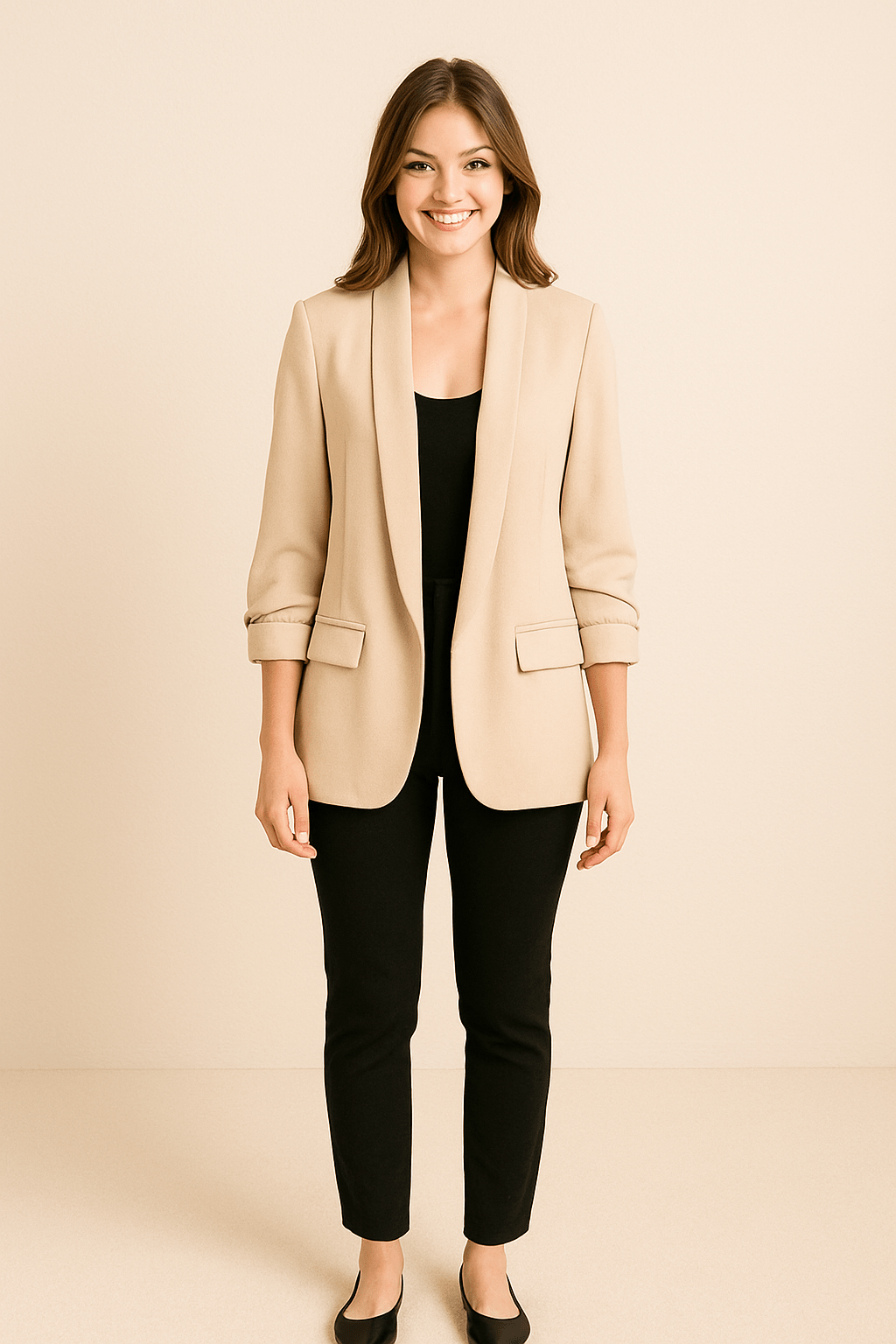 Leichter Blazer für Damen – Mit aufgerollten Ärmeln