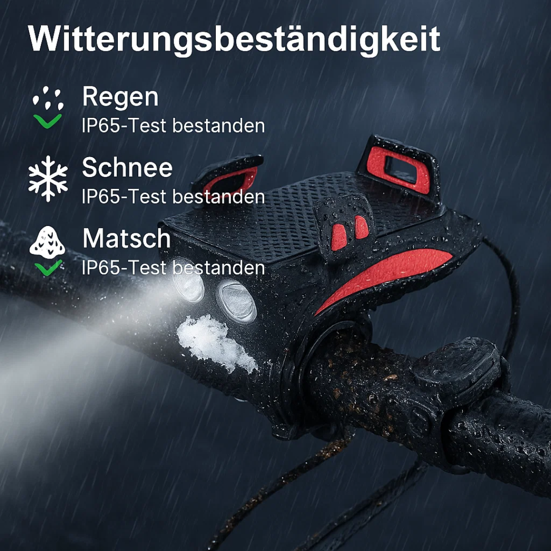 Fahrradlicht mit Handyhalter & Powerbank | Vorderes Fahrradlicht | PowerRide