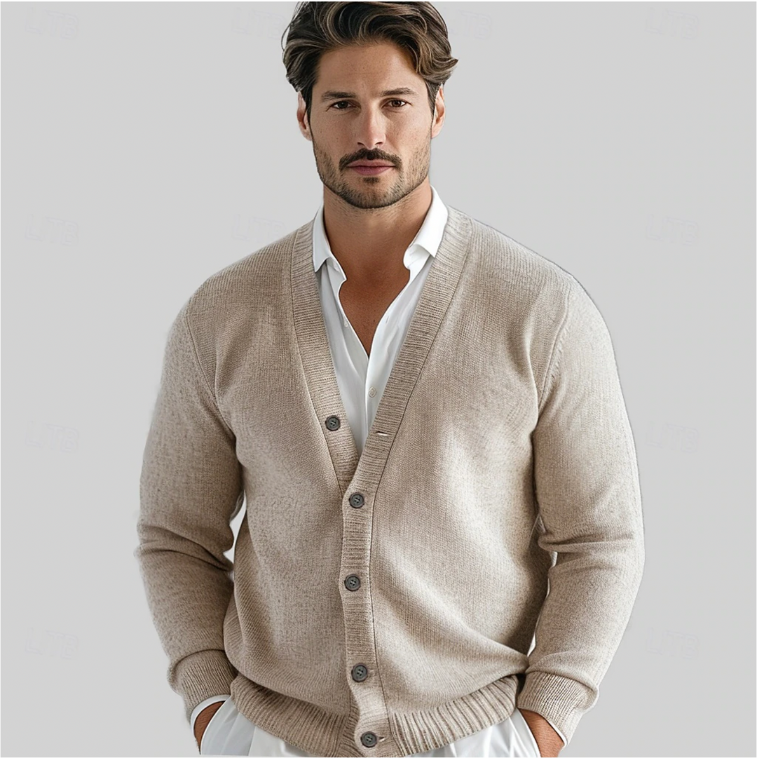 Herren Button-Up Cardigan mit klassischem V-Ausschnitt – Bequeme Passform