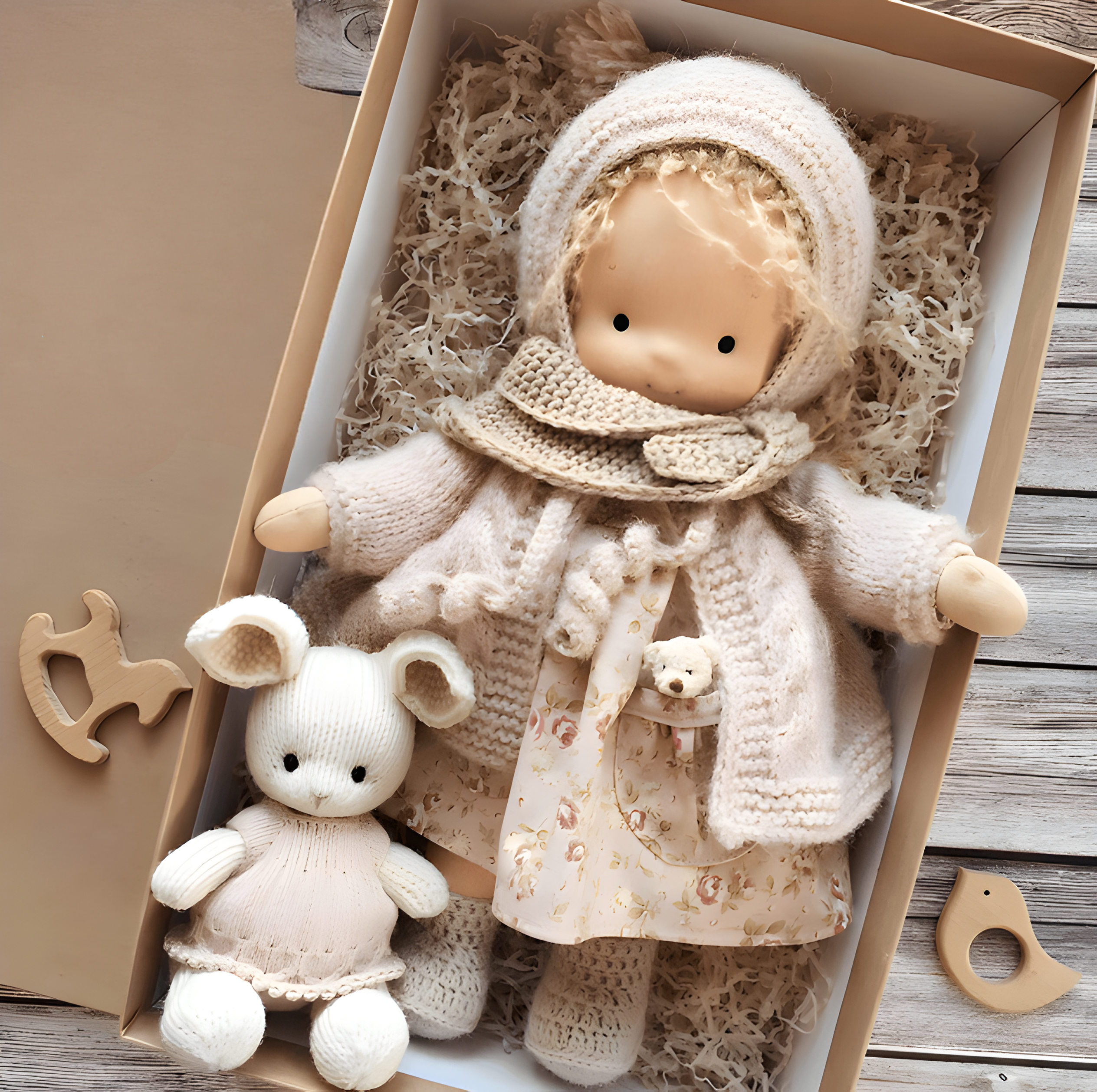 Handgemachte Stoffpuppe Weiches Baumwollspielzeug