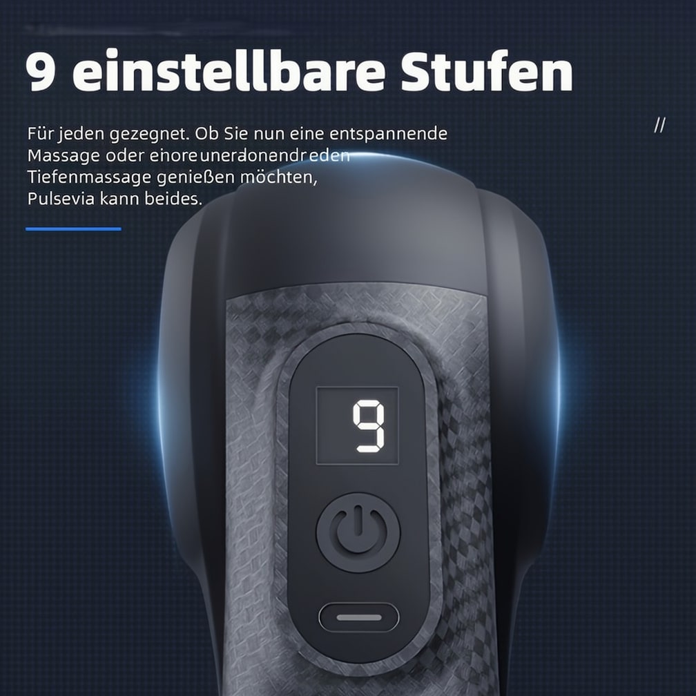 Massagepistole mit 9 Aufsätzen | Massager für Nacken, Rücken, Füße und mehr | Massagepistole | Pulsevia
