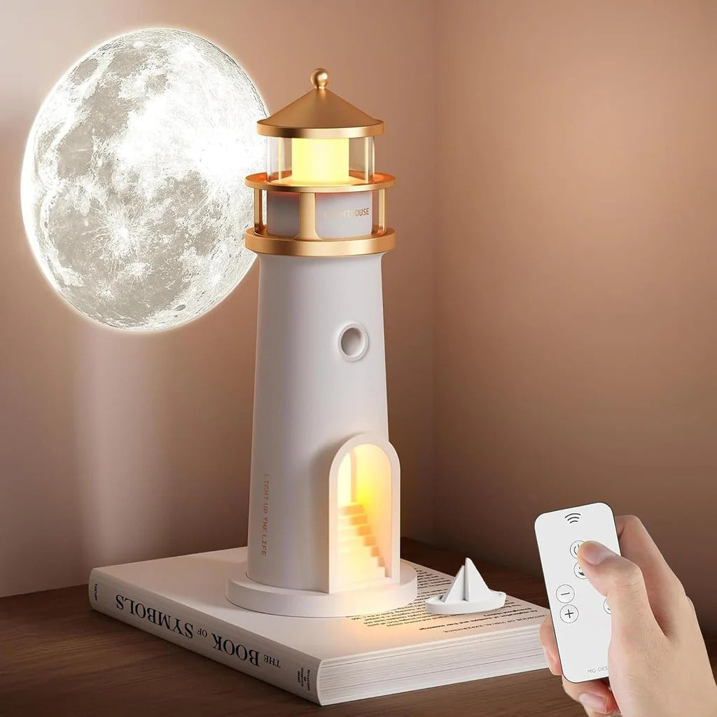 Mondlicht Projektor Lampe | Leuchtturm Nachtlicht mit Bluetooth Lautsprecher | Lunavara
