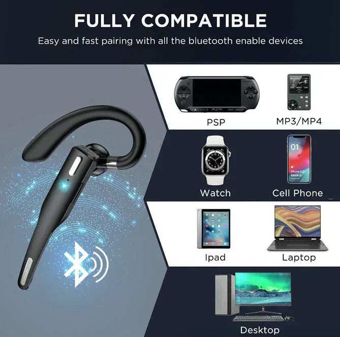 Ripob | Trucker Dual Mic Wireless Bluetooth 5.1 Noise Cancelling Headset/Earphones