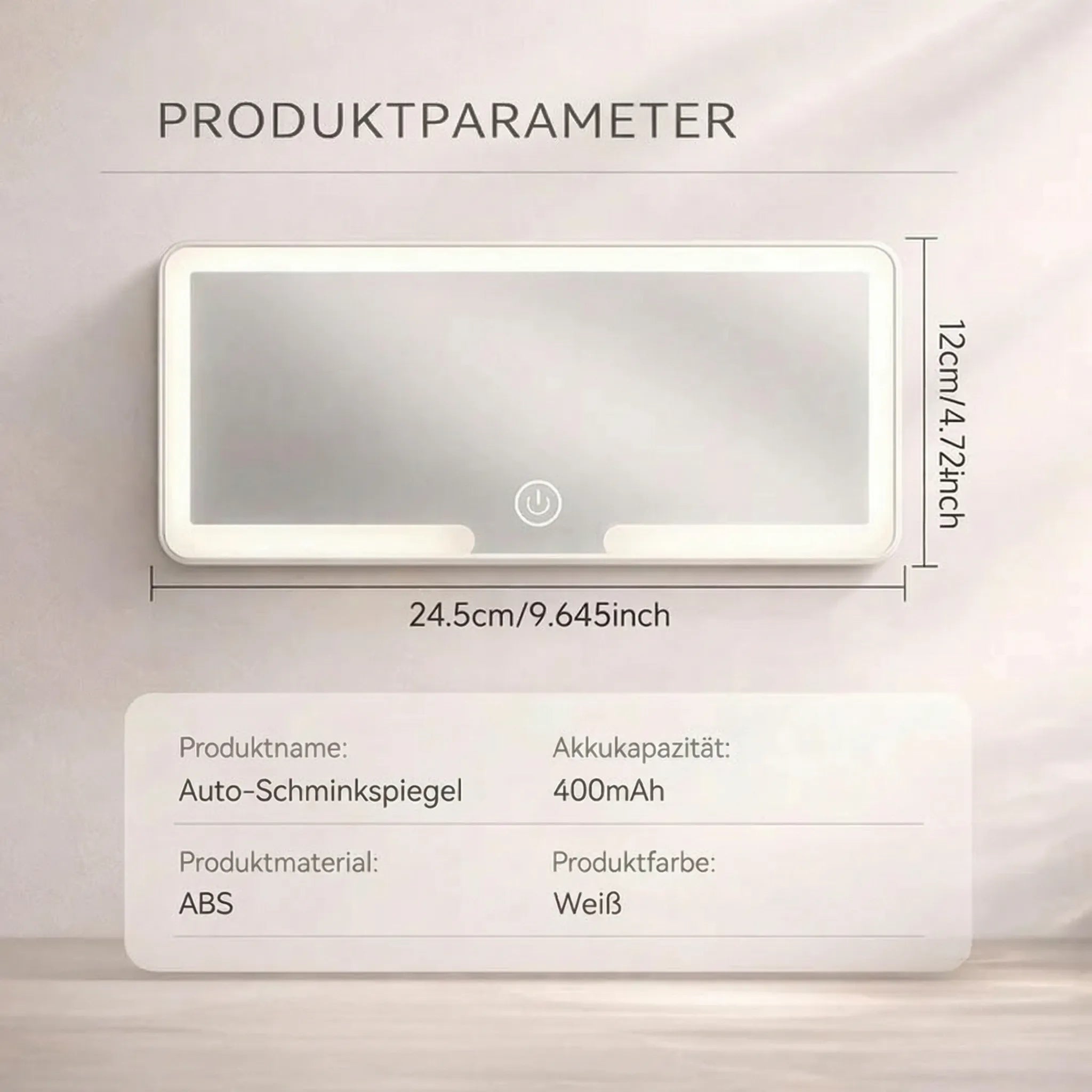 Makeup-Spiegel mit Licht für das Auto | Beleuchteter Kosmetikspiegel | GlowVisor