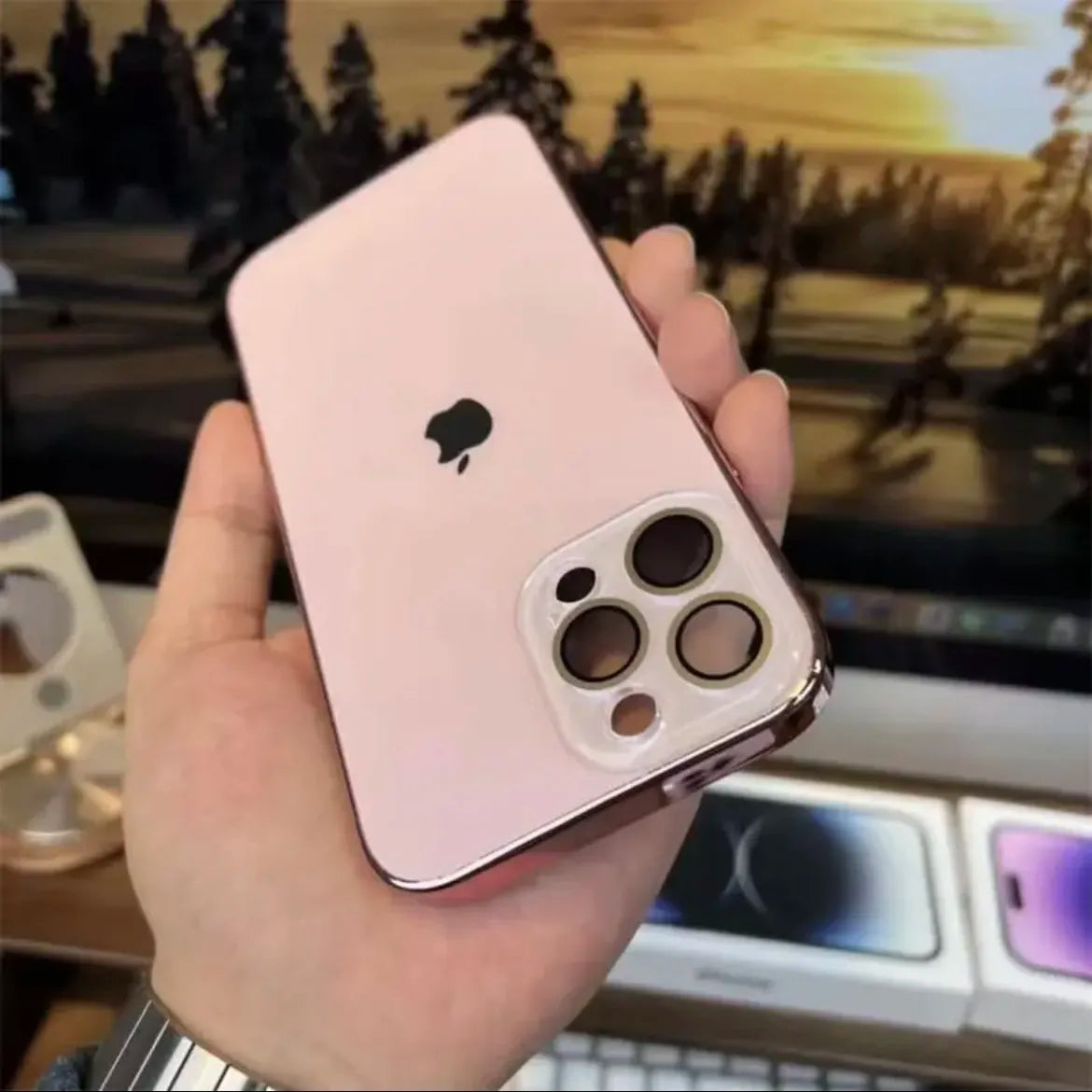 Ripob | Galvanisierte Matte Acryl Tempered Glas iPhone Schutzhülle