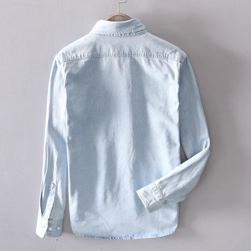 Heritage Baumwoll-Denim Hemd mit Knöpfen