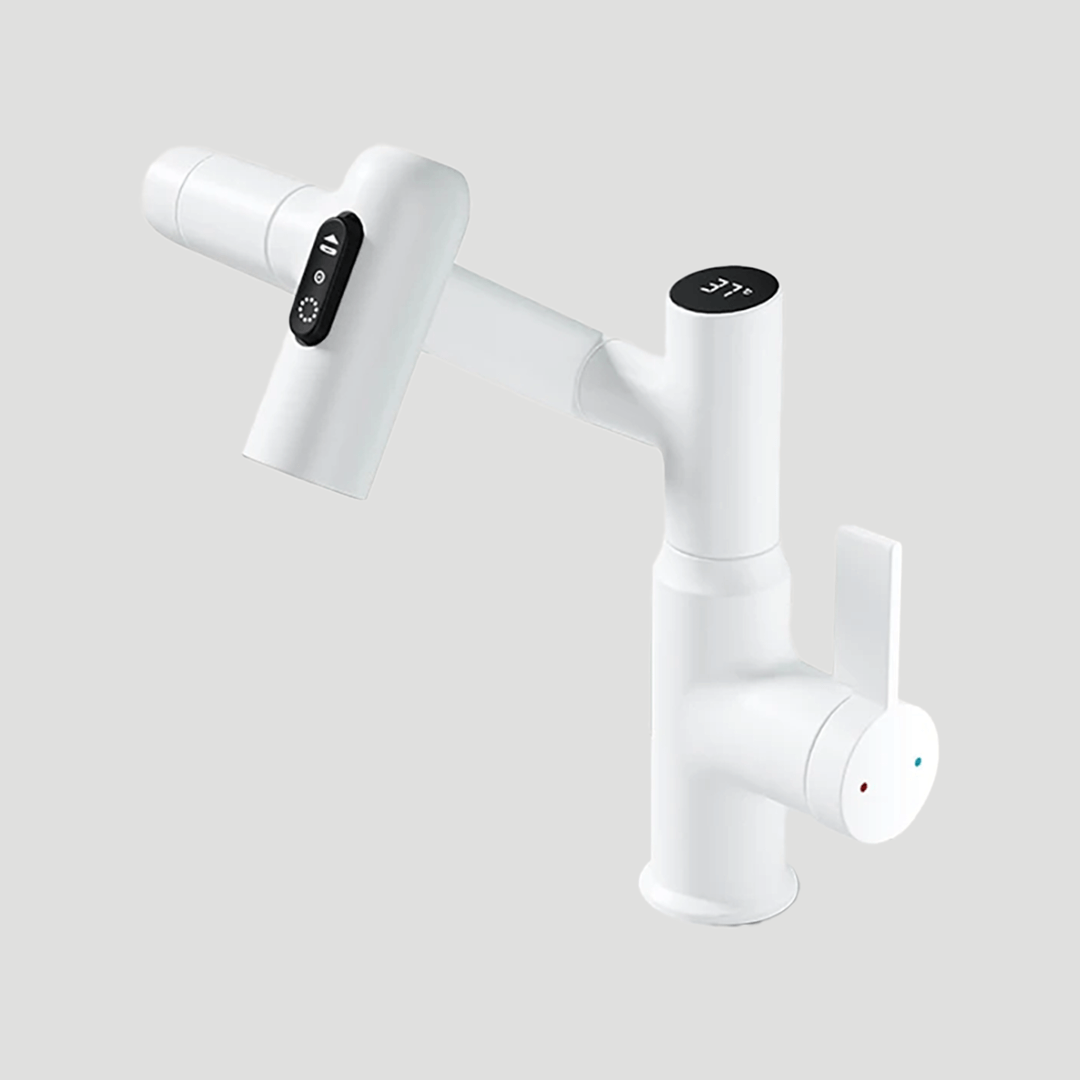 LustraFlow 360° Smart Armatur | Moderner Küchen- und Badmischer mit LED-Temperaturanzeige