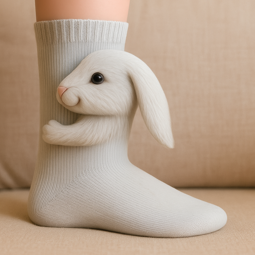 Rutschfeste warme Plüsch-Mikrofaser 3D Tierdesign Haussocken Unisex