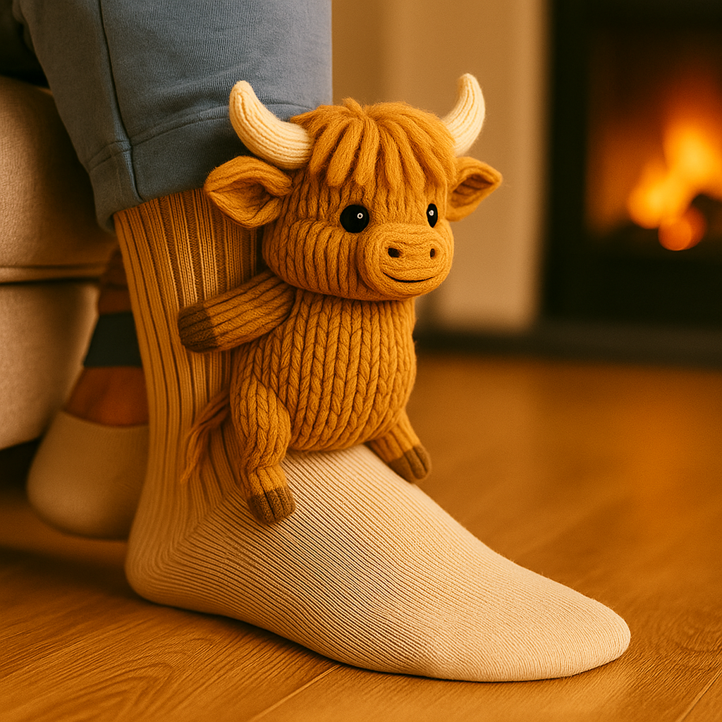 Haus-Socken Warm Anti-Rutsch Tiermotiv Plüsch Mikrofaser Socken