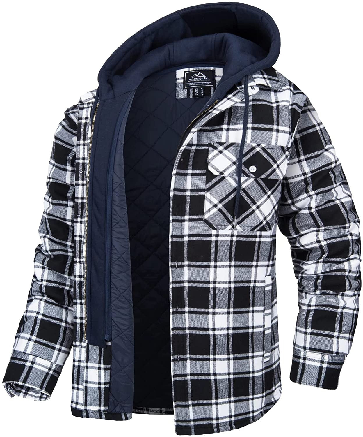 Herren Karierte Kapuzenjacke | Lässig, Warm und Mühelos Stylisch