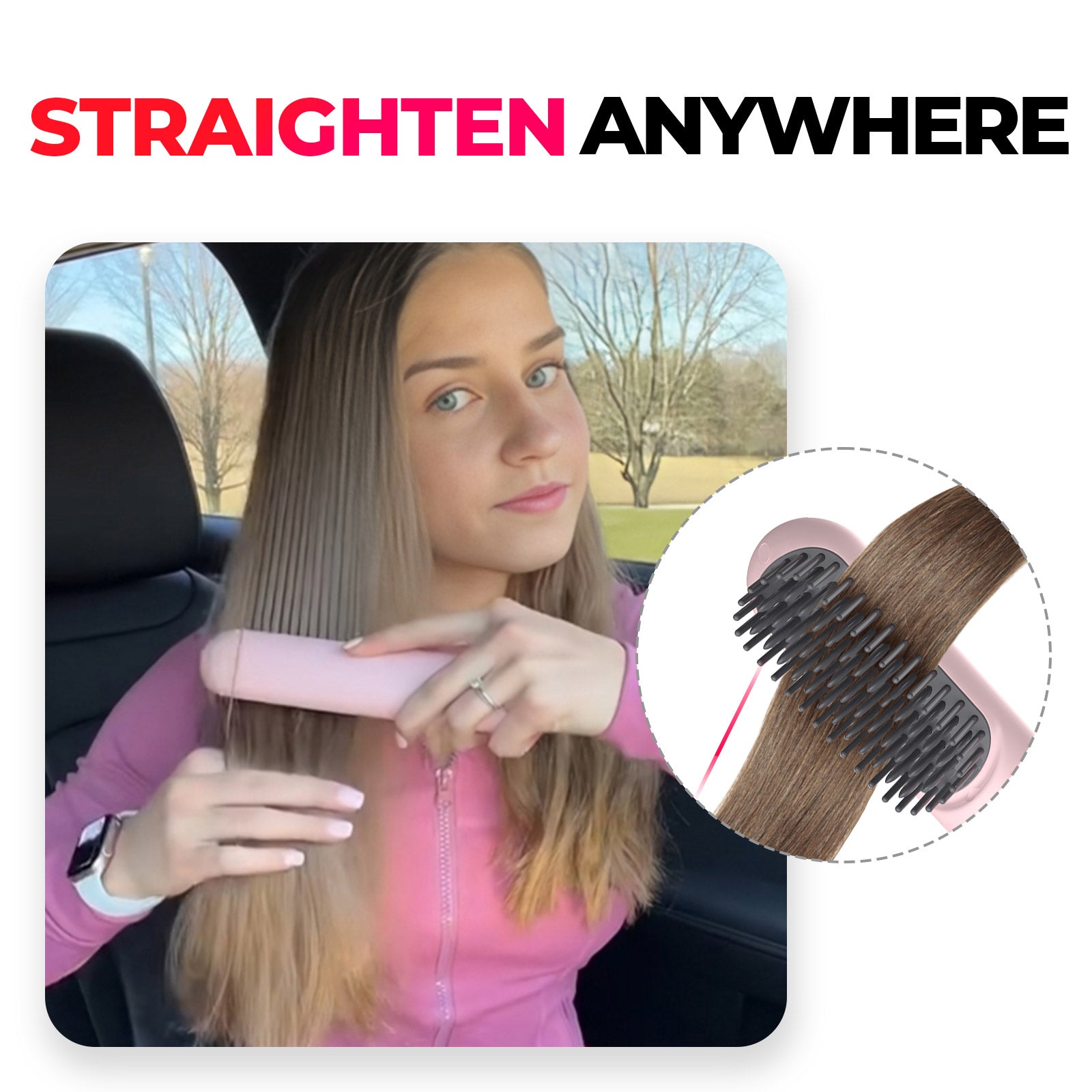 Kabellose Haarstyler-Bürste Reise-freundlich zum Glätten und Locken Aufladbar für Alle Haartypen