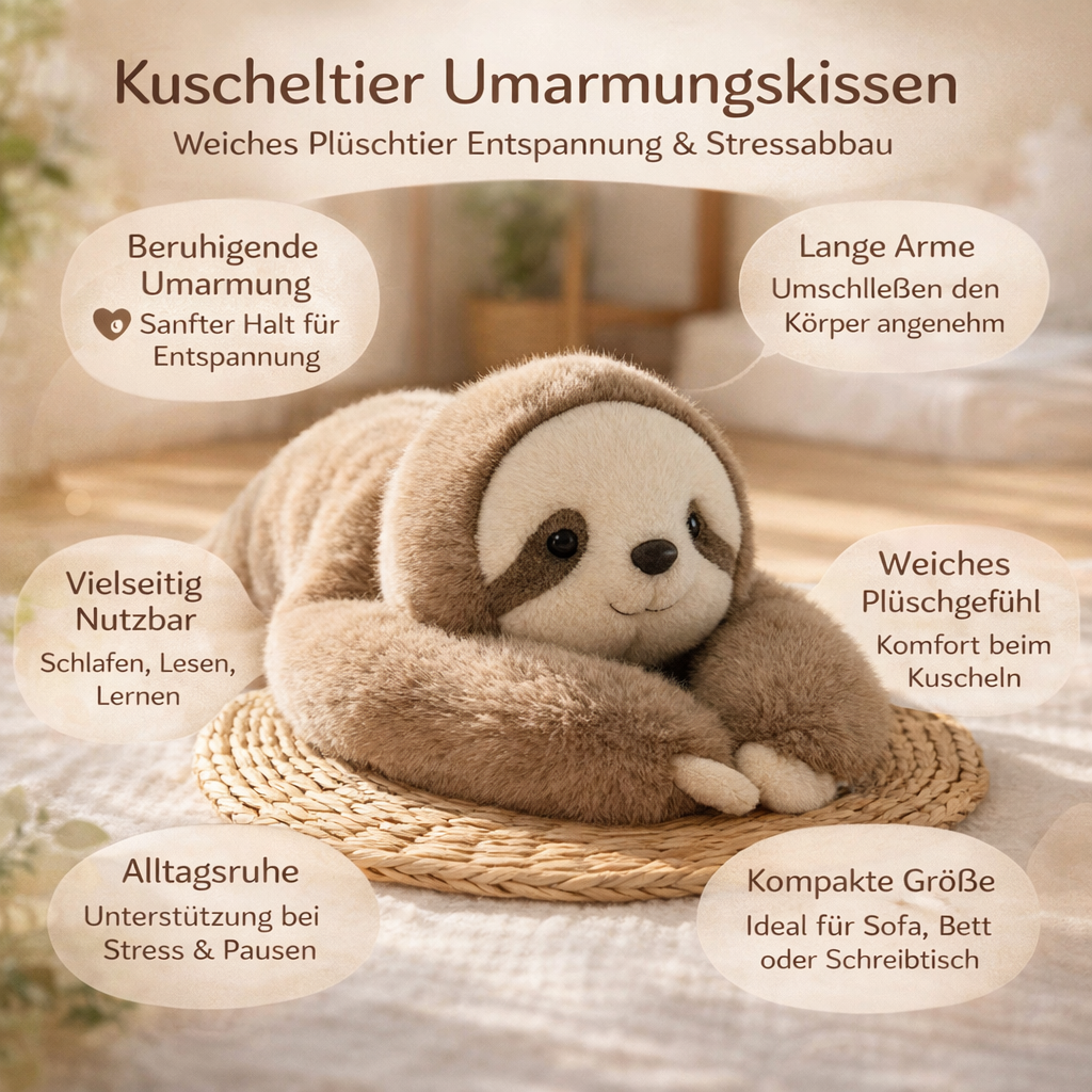 Kuscheltier Umarmungskissen Weiches Plüschtier Entspannung Stressabbau