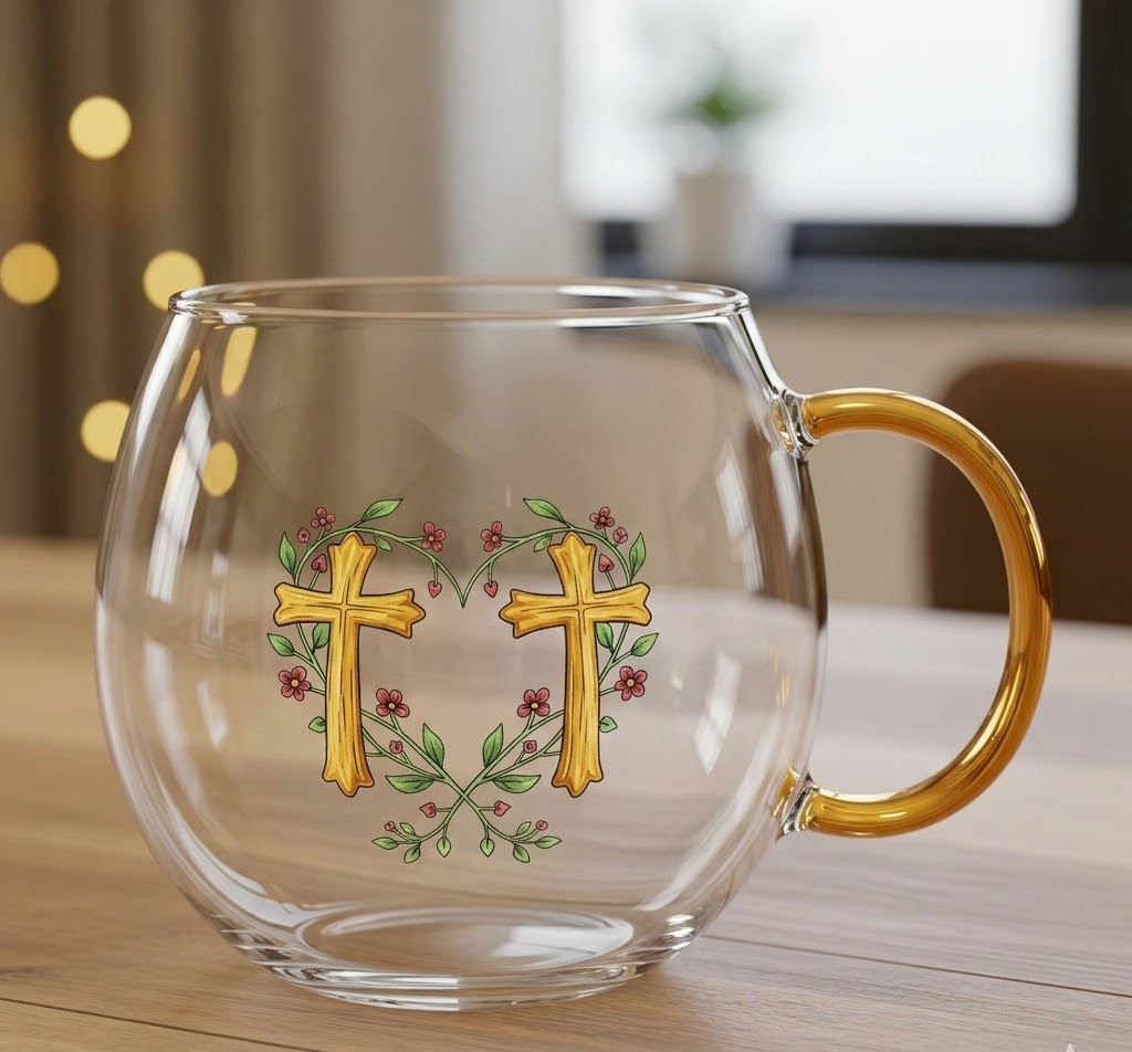 Weihnachtliche Tischdekoration Glasbecher Festliche Wintertasse