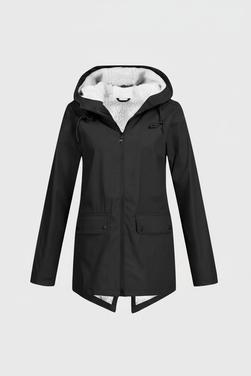 Damen Kapuzen-Trenchcoat | Wasserabweisender, mittellanger Mantel mit taillierter Passform
