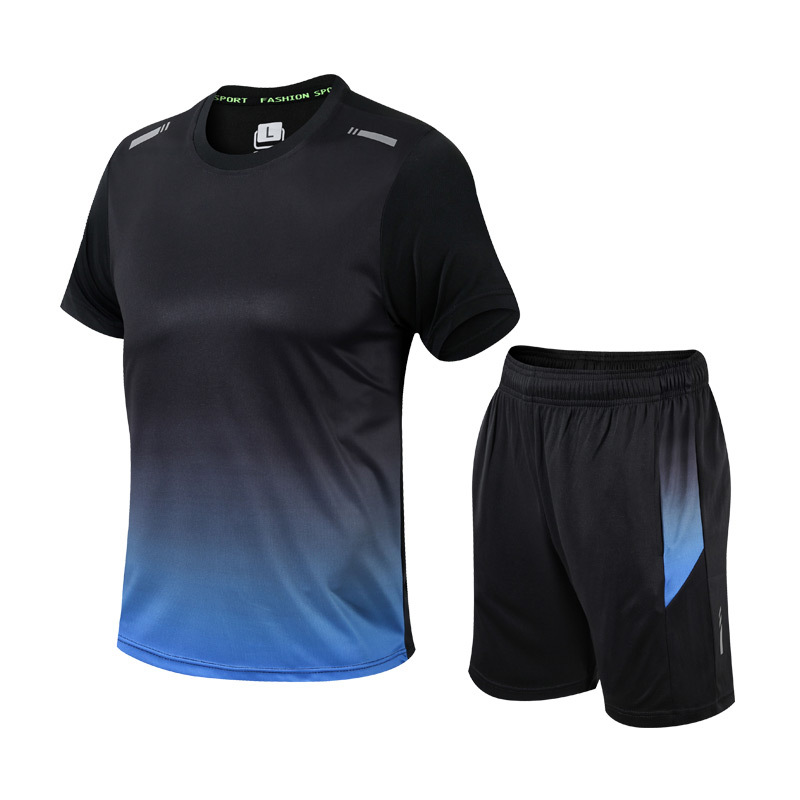 Zweiteiliges Sportbekleidungsset für Herren mit Farbverlauf und optimaler Bewegungsfreiheit