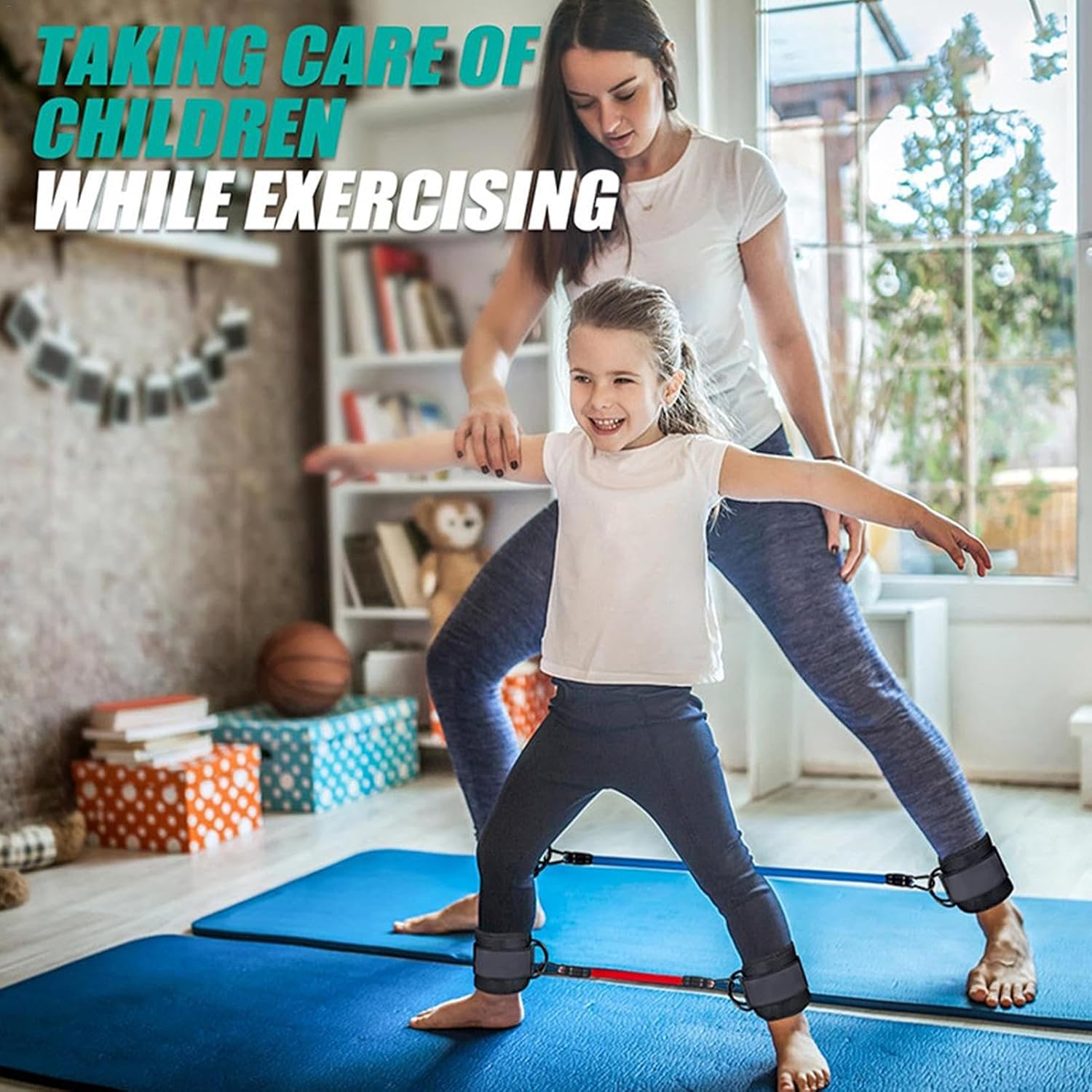 Fitnessbänder mit Knöchelriemen für Beintraining zu Hause | Widerstandsbänder | LegPower