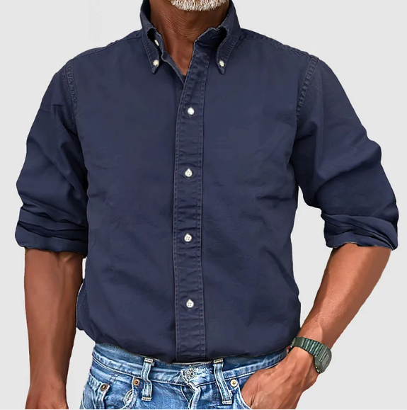 Herren Langarmhemd | Smart Casual Button-Up mit sauberem, modernem Stil