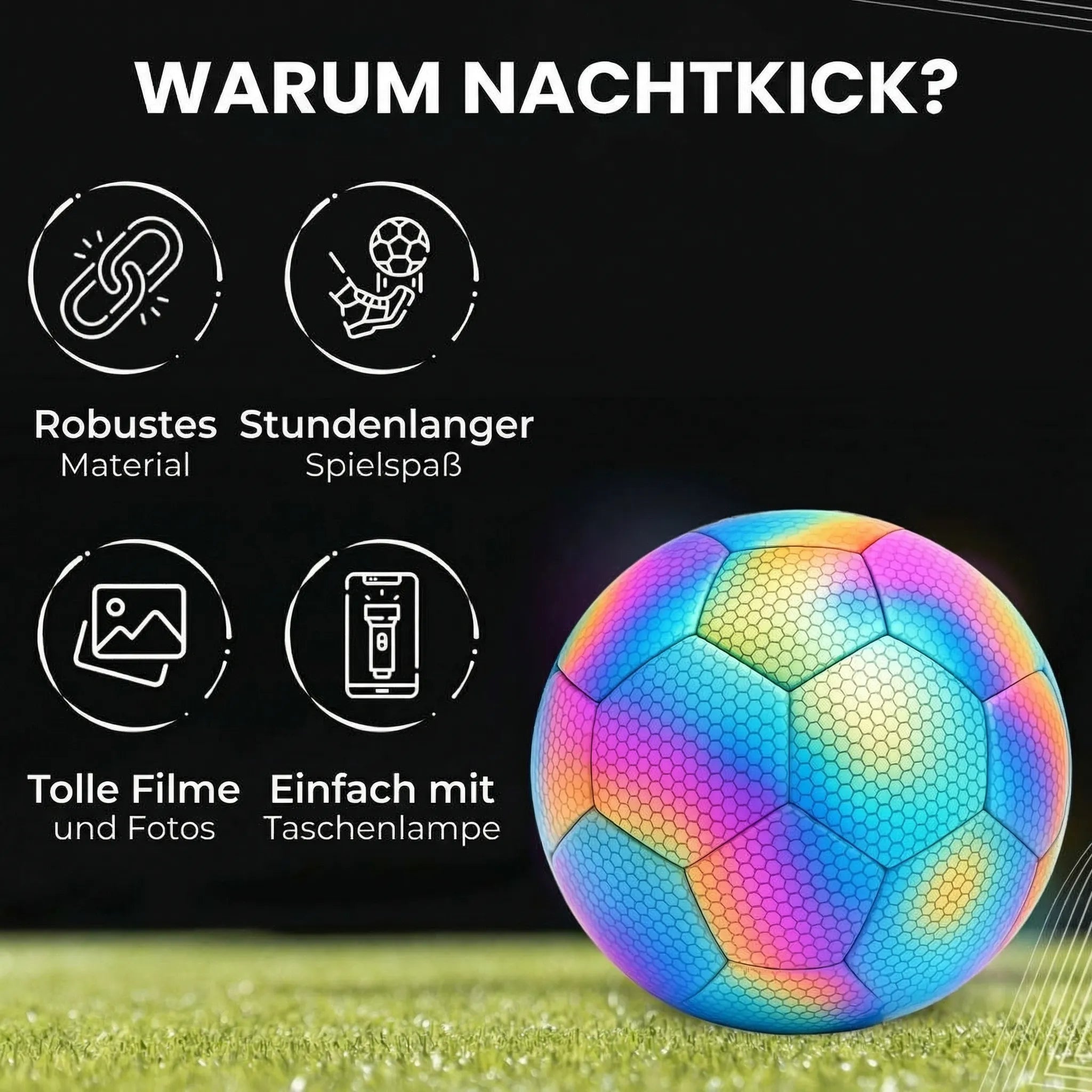 Fußball für Tag & Nacht | Leuchtender Fußball | NightKick