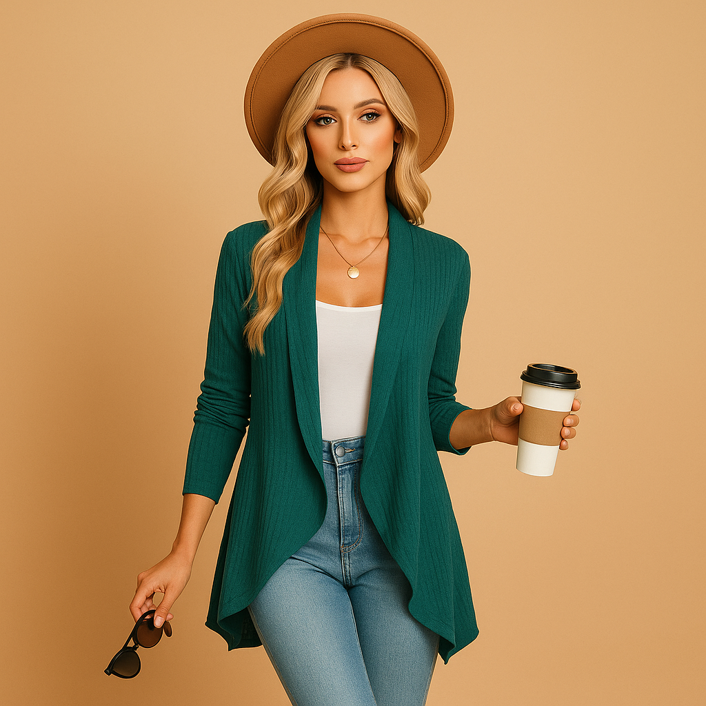 Langer Strickcardigan für Damen – Elegant und Vielseitig
