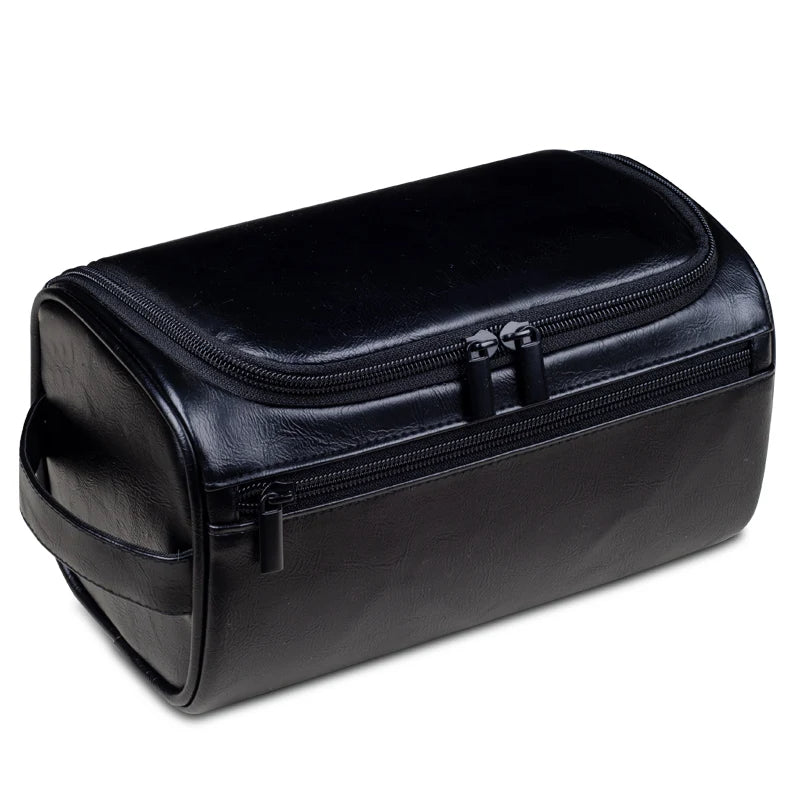 Ripob | Premium Leder Kulturbeutel | Drei-Schicht Wasserabweisendes Design | Integrierter Metallhaken zum Aufhängen | 25x13x13 cm | Kompakter Reiseorganizer mit Schnellzugriffsfach
