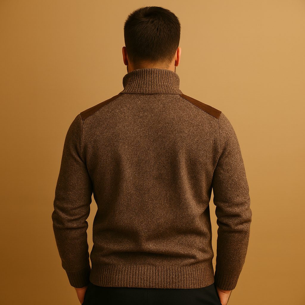 Herren Halbzip-Pullover mit Kragen und Brusttasche – Warm und Vielseitig