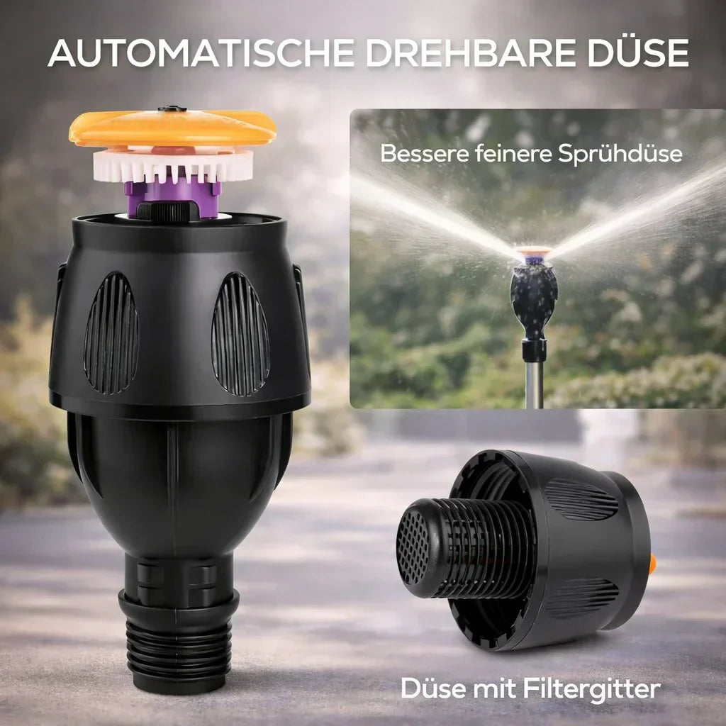 Rasensprenger mit Stativ | 360° Sprinkler | Garten Sprühgerät | AquaVento
