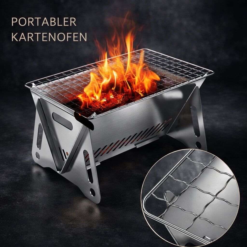 Portabler Holzkohlegrill | Holzkohlegrill für Garten, Camping & Outdoor | Grill Stahl