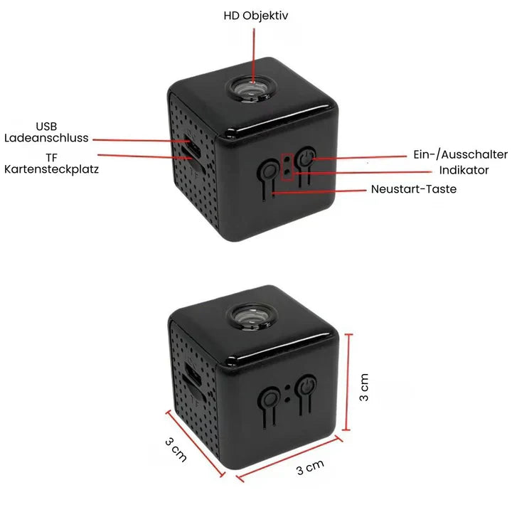 Wi-Fi Überwachungskamera | Mini HD Kamera | Drahtlose Sicherheitskamera | Clariox