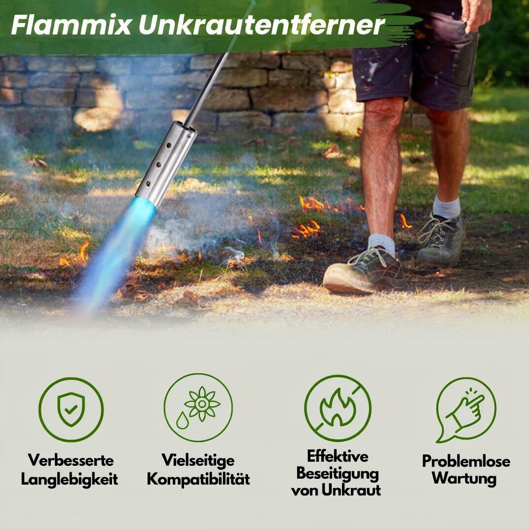Unkrautbrenner | Thermischer Unkrautvernichter | Chemiefreier Unkrautentferner | Flammix