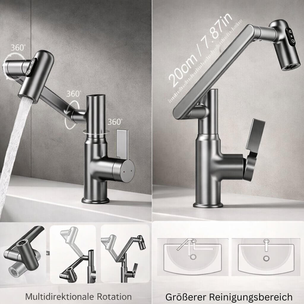 Küchen- & Badezimmerarmatur | Flexibler Küchenwasserhahn | Spültischarmatur | Aqualior